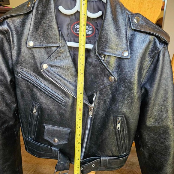 Genuine Black Leather Bomber style Jacket NWOT - Picture 12 of 14